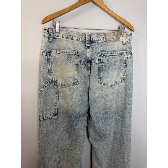 Free People We The Free Tinsley Baggy High-Rise Wide Leg Jeans Bright Eyes Sz 31 - Picture 15 of 16